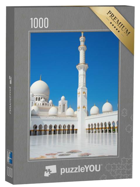 Puzzle 1000 Teile „Weiße Sheikh-Zayed-Moschee in Abu Dhabi, Vereinigte Arabische Emirate“