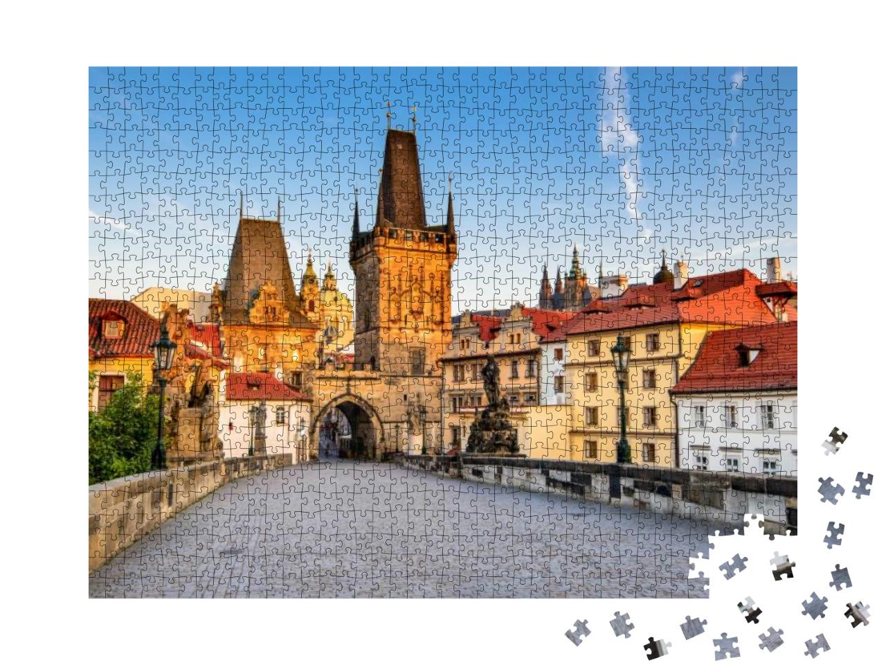 Puzzle 1000 Teile „Prag, Tschechische Republik: Karlsbrücke über die Moldau“