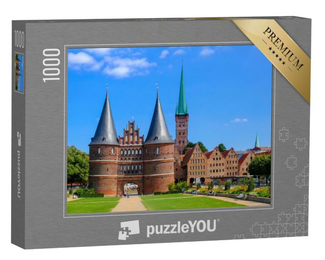 Puzzle 1000 Teile „Holstentor: Teil der Altstadt von Lübeck“