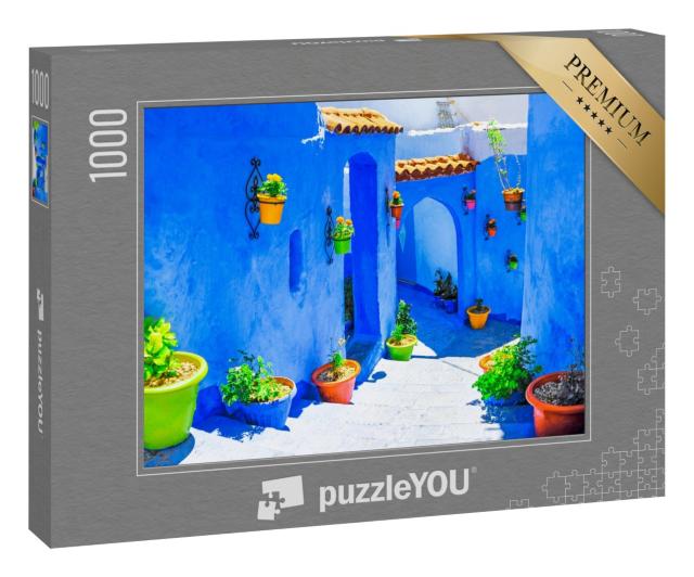 Puzzle 1000 Teile „Die blaue Stadt - Medina, Chefchaouen, Marokko“