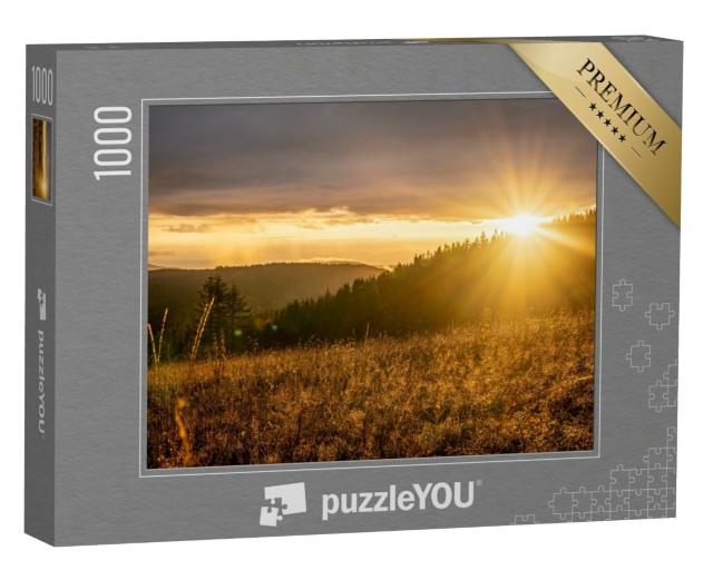 Puzzle 1000 Teile „Sonnenuntergang auf dem Feldberg im Südschwarzwald, Deutschland“