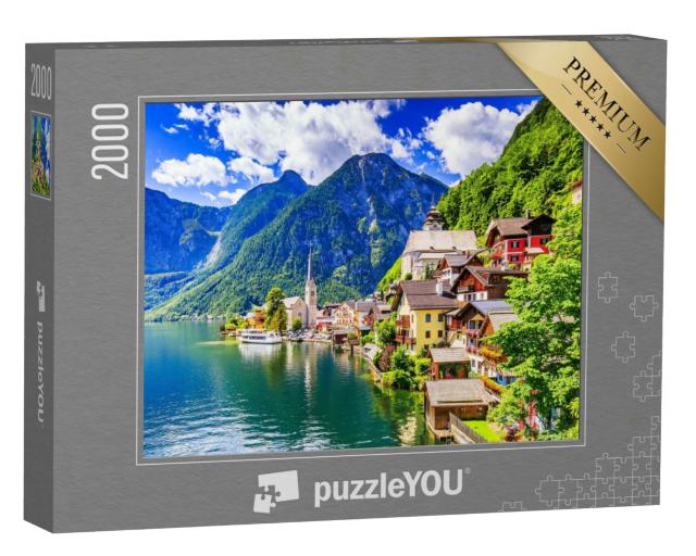Puzzle 2000 Teile „Hallstatt, Österreich: Bergdorf in den Alpen“