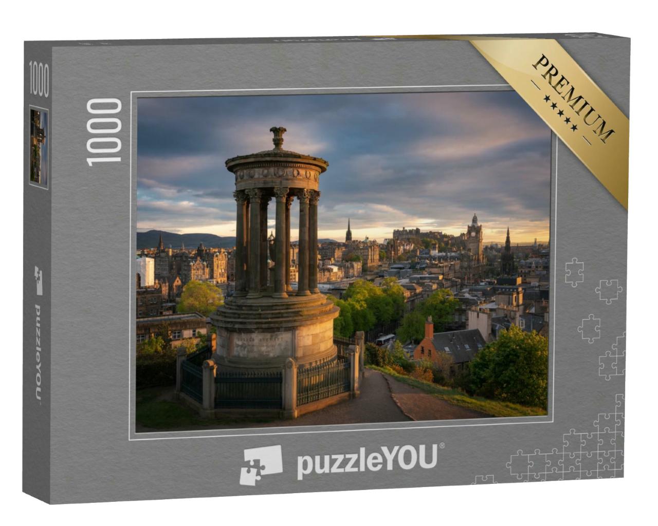 Puzzle 1000 Teile „Wunderschöne Abenstimmung über Edinburgh, Schottland“