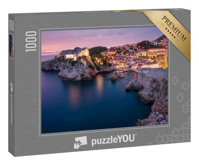 Puzzle 1000 Teile „Mittelalterliche Festungen Lovrijenac & Bokar in Dubrovnik, Kroatien“