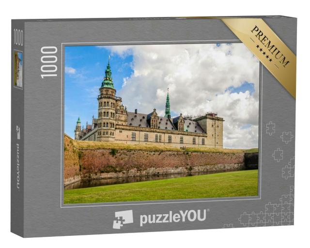 Puzzle 1000 Teile „Panoramablick auf die Ziegelmauer um Schloss Kronborg in Helsingor“