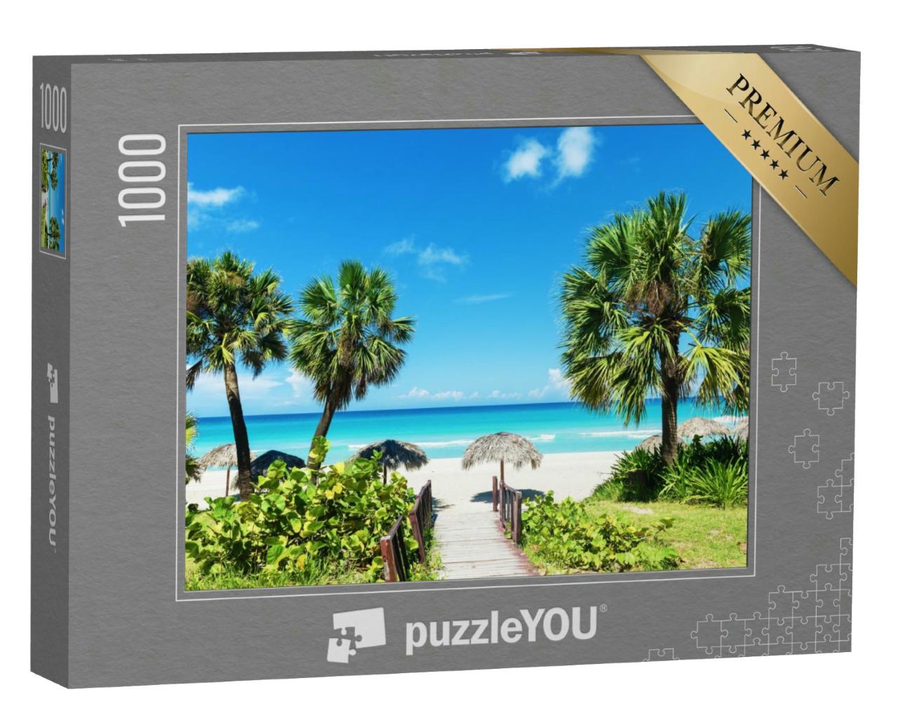 Puzzle 1000 Teile „Karibischer weißer Sandstrand“