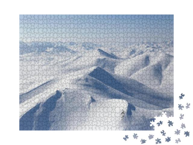 Puzzle 1000 Teile „Schöne arktische Landschaft aus der Luft, Sibirien, Russland“