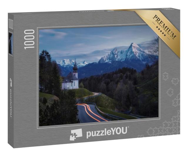 Puzzle 1000 Teile „Maria-Gern-Kapelle oberhalb von Berchtesgaden mit Watzmann“