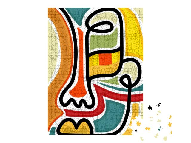 Puzzle 1000 Teile „Digitale Kunst: Abstraktes Gesicht“