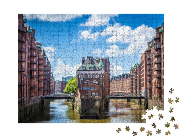 Puzzle 1000 Teile „Unesco-Weltkulturerbe: Speicherstadt in Hamburg“
