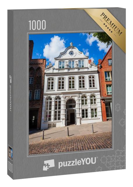 Puzzle 1000 Teile „Das Buddenbrookhaus, Stadtkern der Stadt Lübeck in Deutschland“