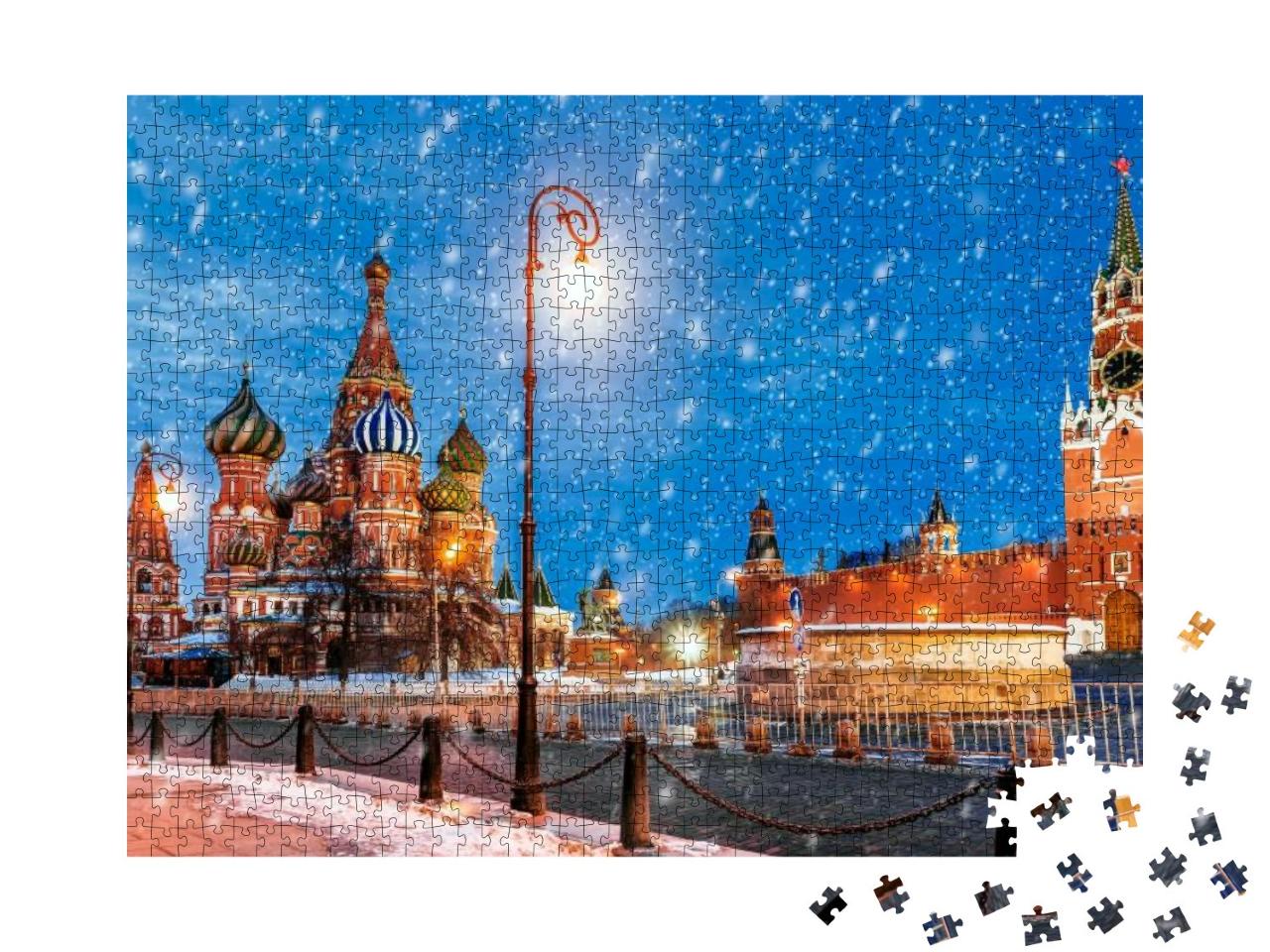 Puzzle 1000 Teile „Roter Platz zu Weihnachten, Moskau“