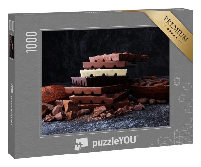 Puzzle 1000 Teile „Ein Turm aus köstlicher Schokolade“