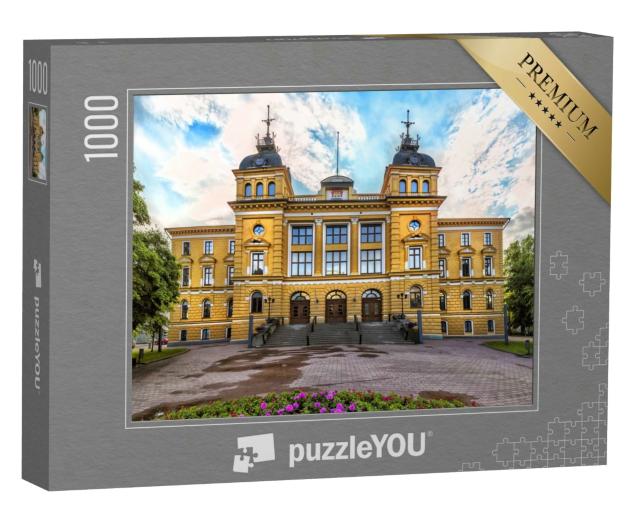 Puzzle 1000 Teile „Pittoreskes Rathaus von Oulu, Finnland“