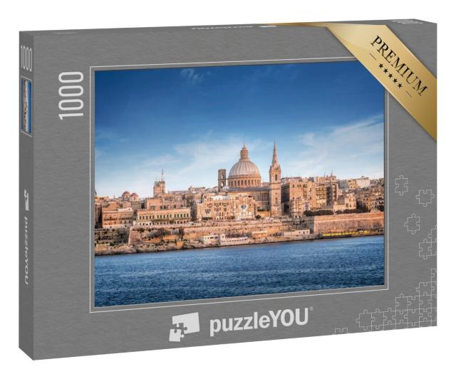 Puzzle 1000 Teile „Skyline von Valletta mit der St. Pauls Cathedral“