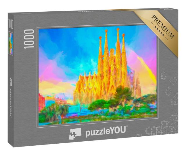 Puzzle 1000 Teile „Kunstgemälde: La Sagrada Familia von Antoni Gaudí“