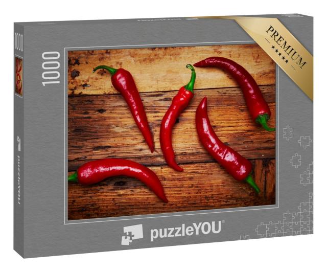 Puzzle 1000 Teile „Einige Chilischoten auf einem Tisch“