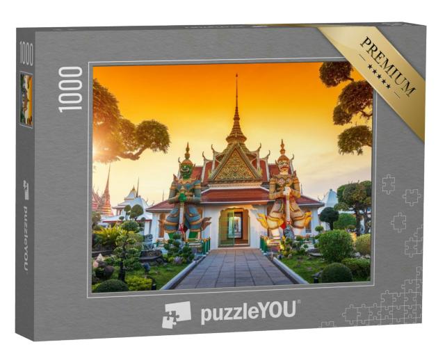 Puzzle 1000 Teile „Wat Arun Tempel im Sonnenuntergang in Bangkok, Thailand“