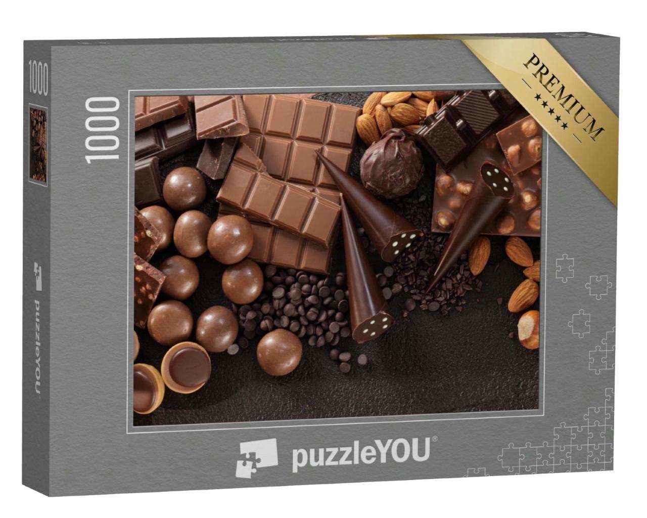 Puzzle 1000 Teile „Sortiment von feinen Pralinen und Schokolade“