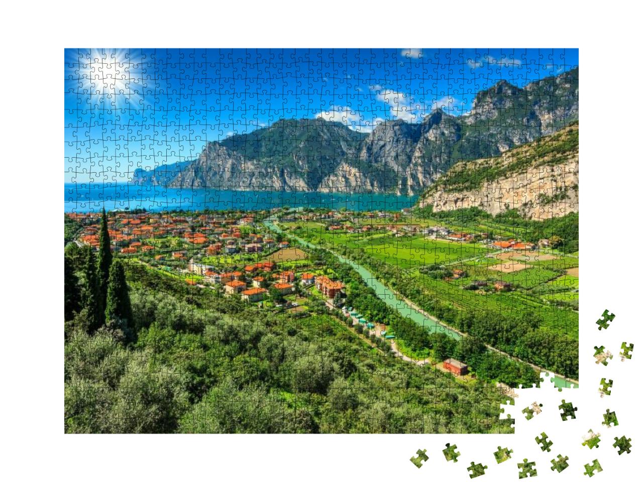 Puzzle 1000 Teile „Sonniger Tag am Gardasee, Italien“