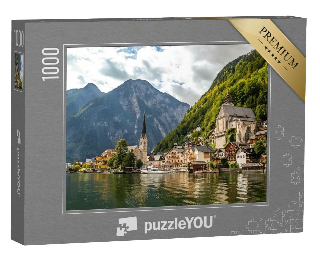 Puzzle 1000 Teile „Schönes Panorama von Hallstadt, Österreich“