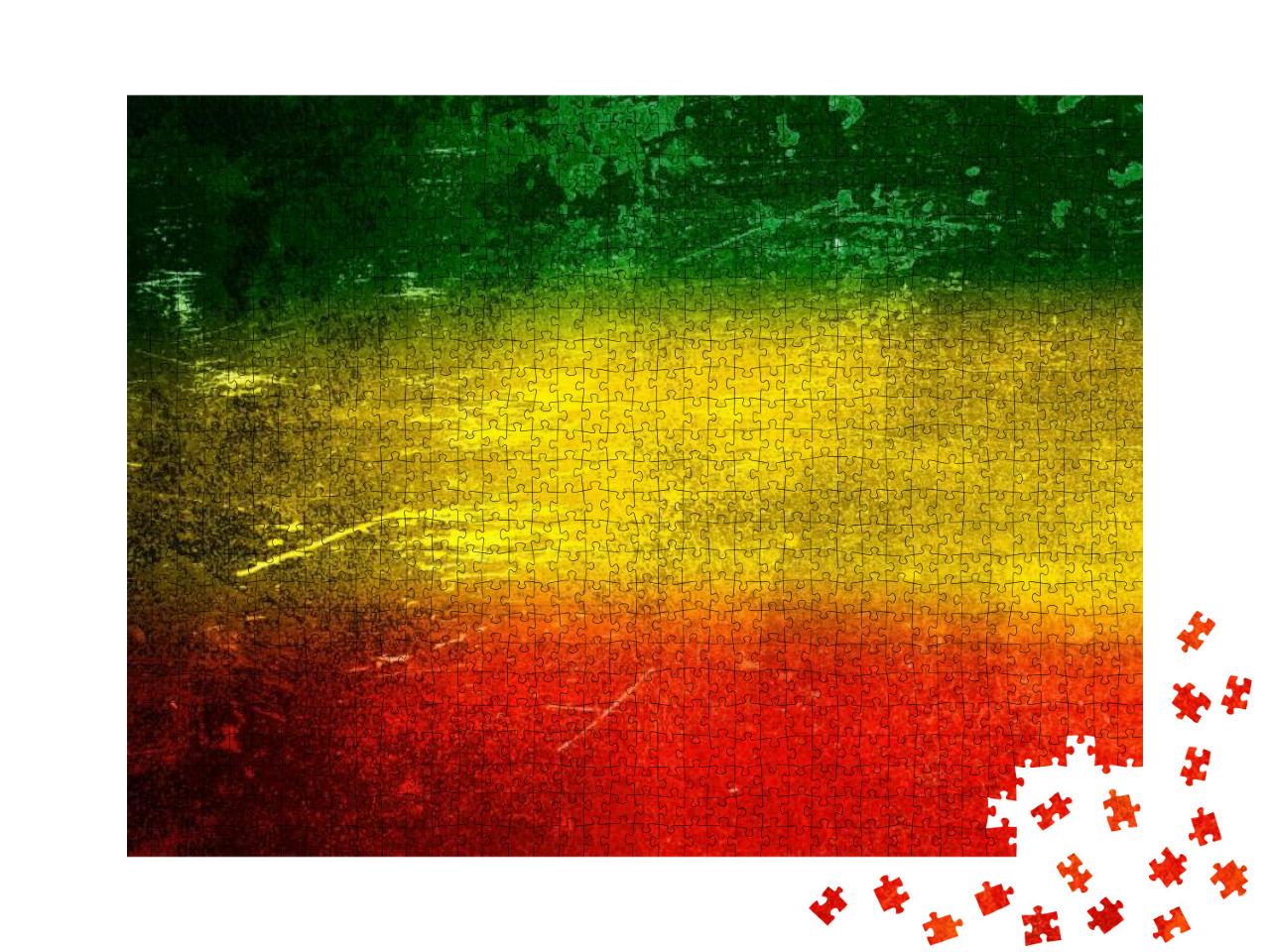 Puzzle 1000 Teile „Hintergrund-Textur: grün, gelb, rot“