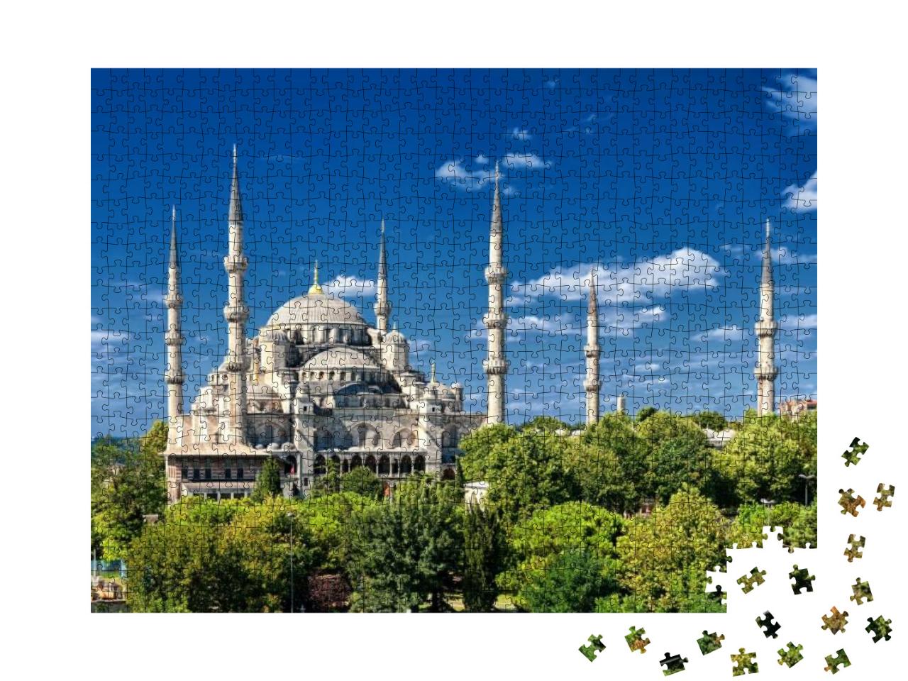 Puzzle 1000 Teile „Aufnahme der Blauen Moschee, Istanbul, Türkei“
