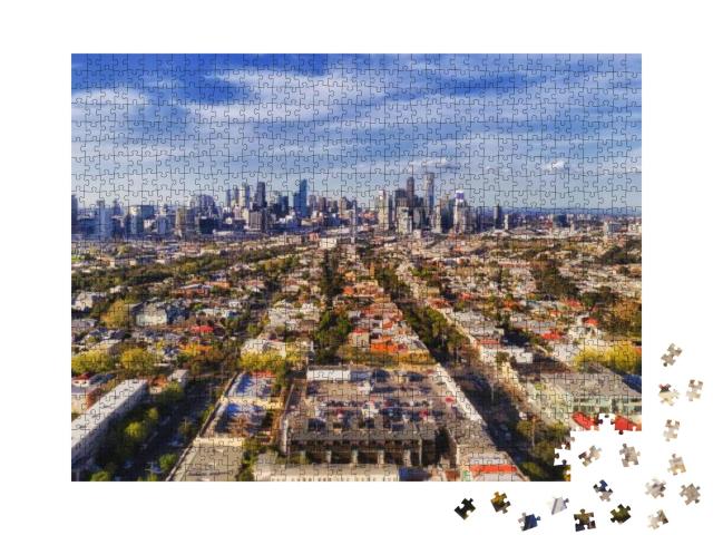Puzzle 1000 Teile „Panoramablick auf Melbourne, Australien“