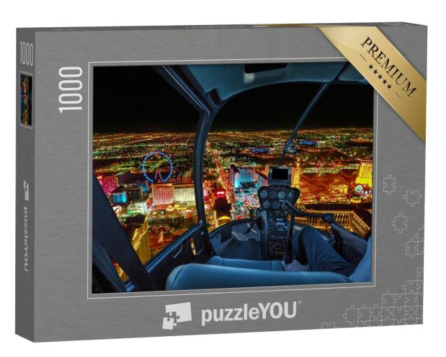 Puzzle 1000 Teile „Helikopterflug über Las Vegas bei Nacht“