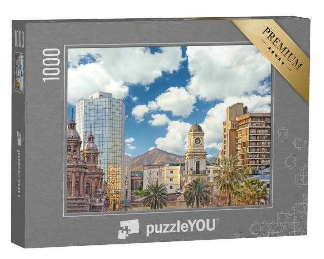 Puzzle 1000 Teile „Stadtzentrum von Santiago de Chile“