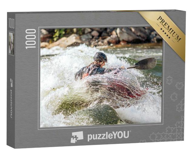 Puzzle 1000 Teile „Kajak extrem im Wildwasserfluss“