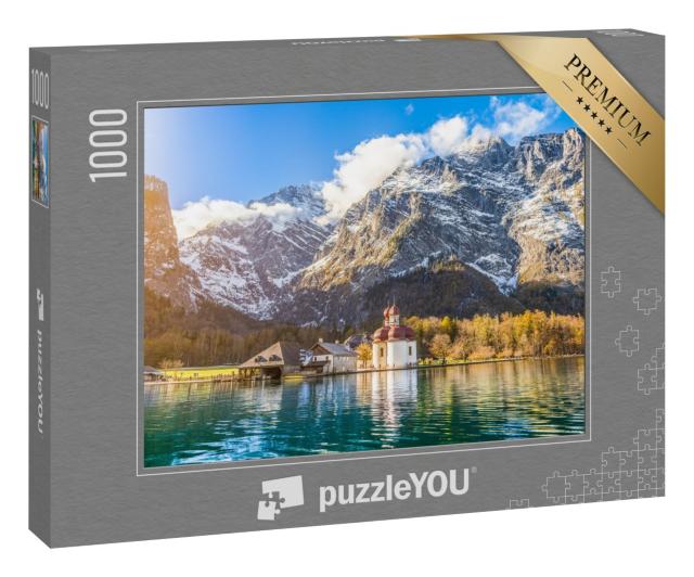 Puzzle 1000 Teile „Malerische Berglandschaft am Königssee in Bayern, Deutschland“