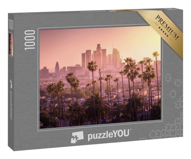 Puzzle 1000 Teile „Skyline von Los Angeles im Sonnenuntergang, Kalifornien, USA“