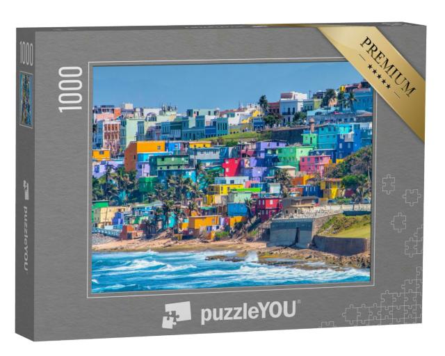 Puzzle 1000 Teile „Bunte Häuser am Strand von San Juan, Puerto Rico“