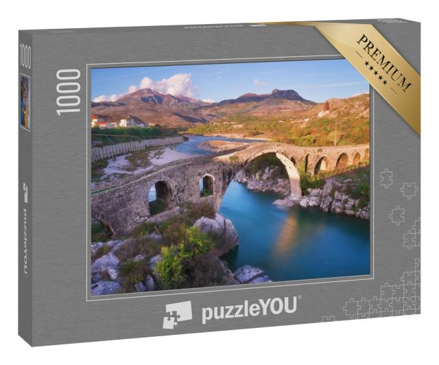 Puzzle 1000 Teile „Die alte Mes-Brücke in Shkoder, Albanien“