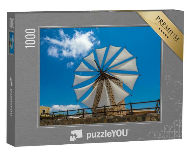 Puzzle 1000 Teile „Die alte Windmühle in Antimachia Dorf Kos Insel Griechenland“