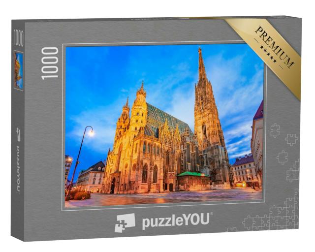Puzzle 1000 Teile „Wien, Österreich: Der Stephansdom,früh am Morgen“