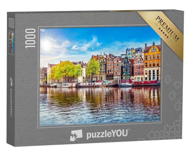 Puzzle 1000 Teile „Amsterdam, Niederlande: Die tanzen Häuser“