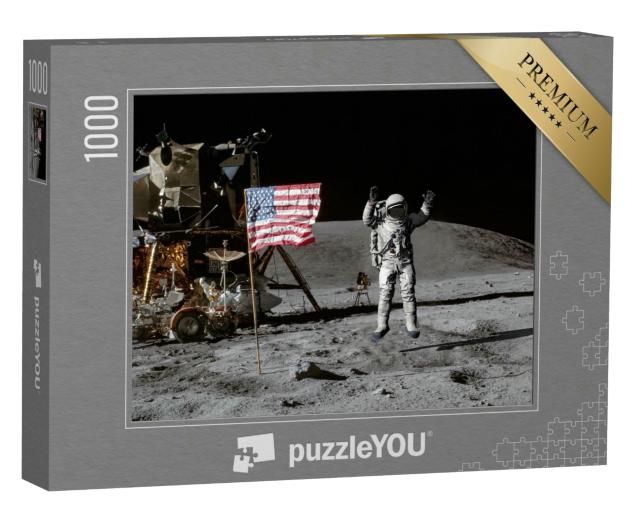 Puzzle 1000 Teile „Animation: Sprung auf dem Mond, NASA-Bildmaterial“