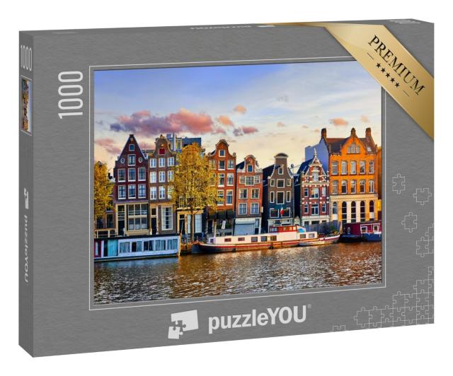 Puzzle 1000 Teile „Tanzende Häuser von Amsterdam, Niederlande“