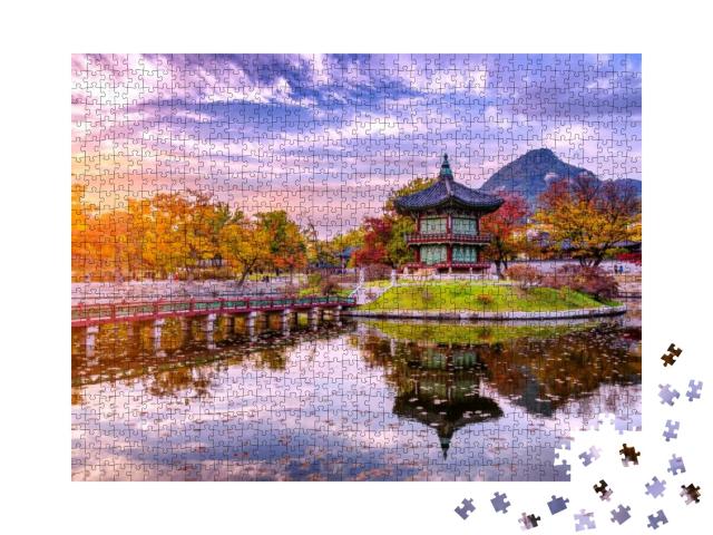 Puzzle 1000 Teile „Wasserpavillon im Gyeongbokgung-Palast, Seoul, Südkorea“