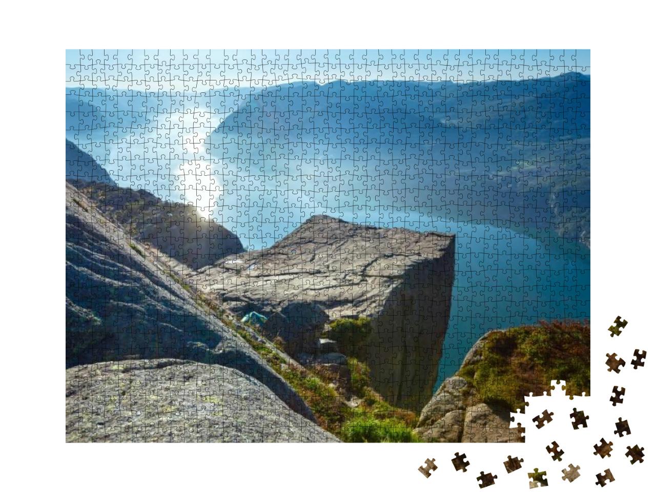 Puzzle 1000 Teile „Preikestolen, Klippe am Lysefjord in Norwegen“