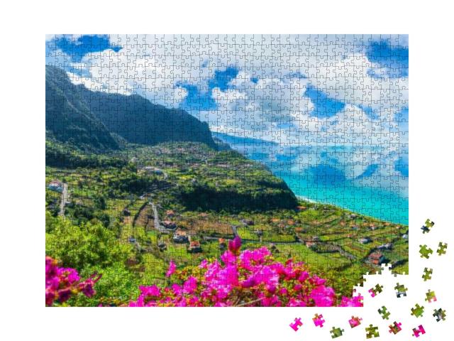 Puzzle 1000 Teile „Aufnahme der Nordküste der Madeira-Inseln vom Solar de Boaventura Miradouro aus“