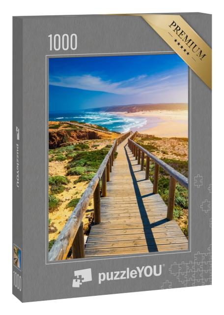 Puzzle 1000 Teile „Weg zum Meer - Praia da Bordeira , Algarve, Portugal“
