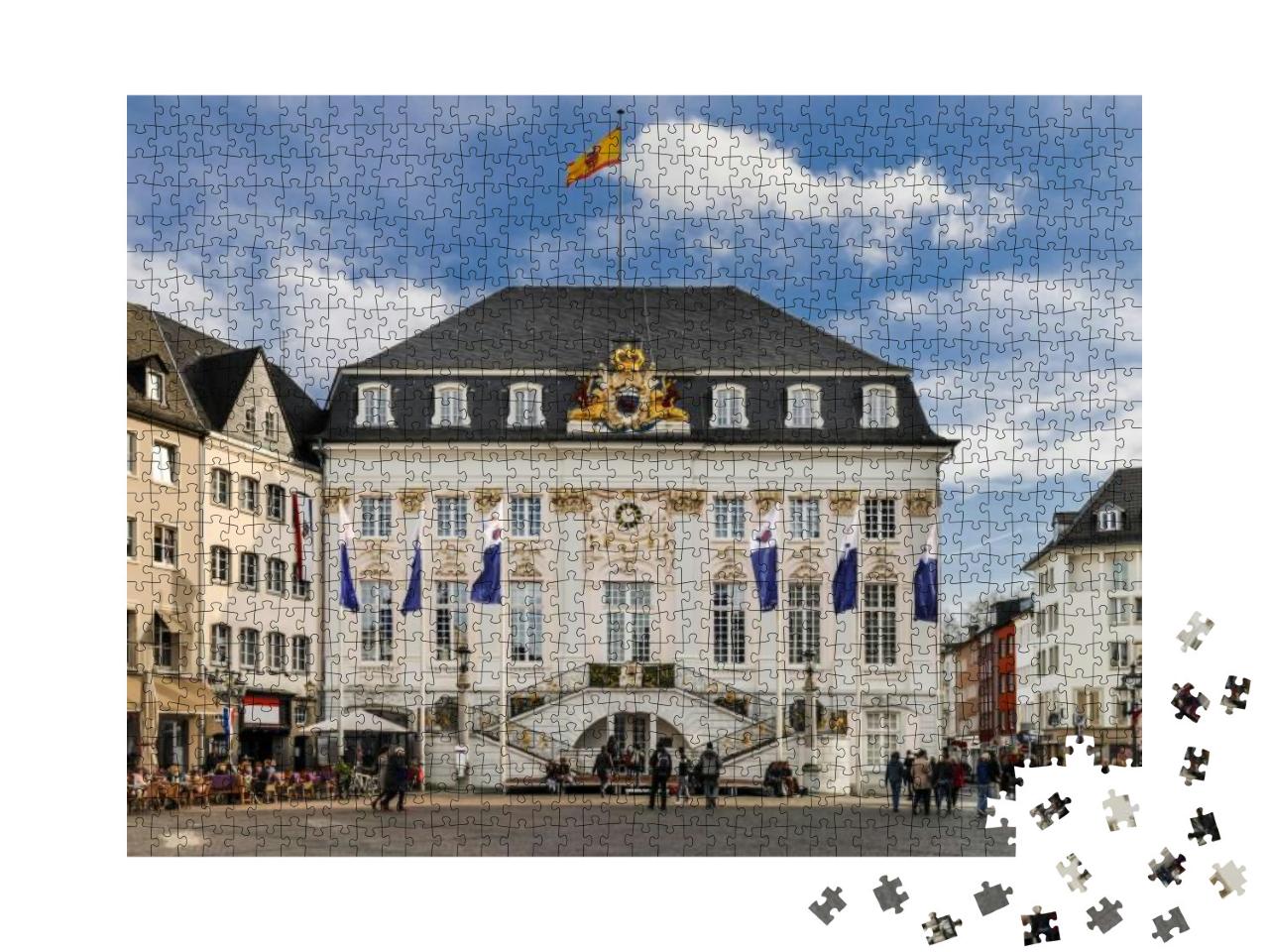 Puzzle 1000 Teile „Das Alte Rathaus vom zentralen Marktplatz in Bonn aus gesehen“