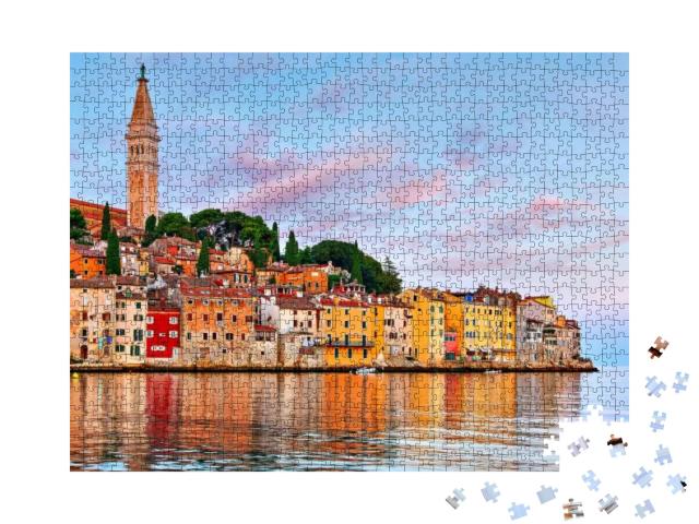 Puzzle 1000 Teile „Sonnenaufgang über Istrien und Rovinj, Kroatien“