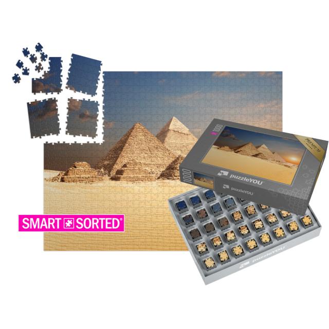 SMART SORTED® | Puzzle 1000 Teile „Berühmte ägyptische Pyramiden von Gizeh“