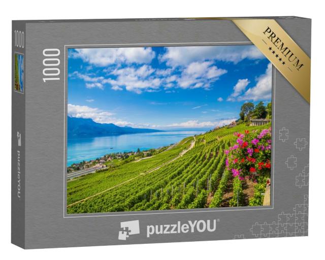 Puzzle 1000 Teile „Weinbergterrassen von Lavaux, UNESCO-Weltkulturerbe, Schweiz“