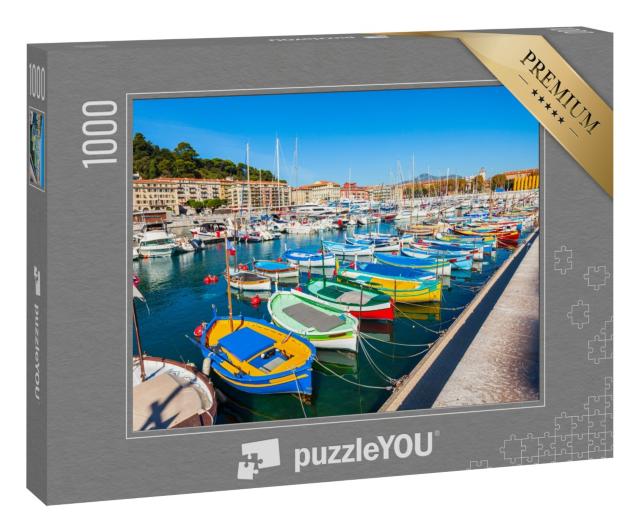 Puzzle 1000 Teile „Hafen von Nizza mit Booten und Yachten, Cote d'Azur in Frankreich.“