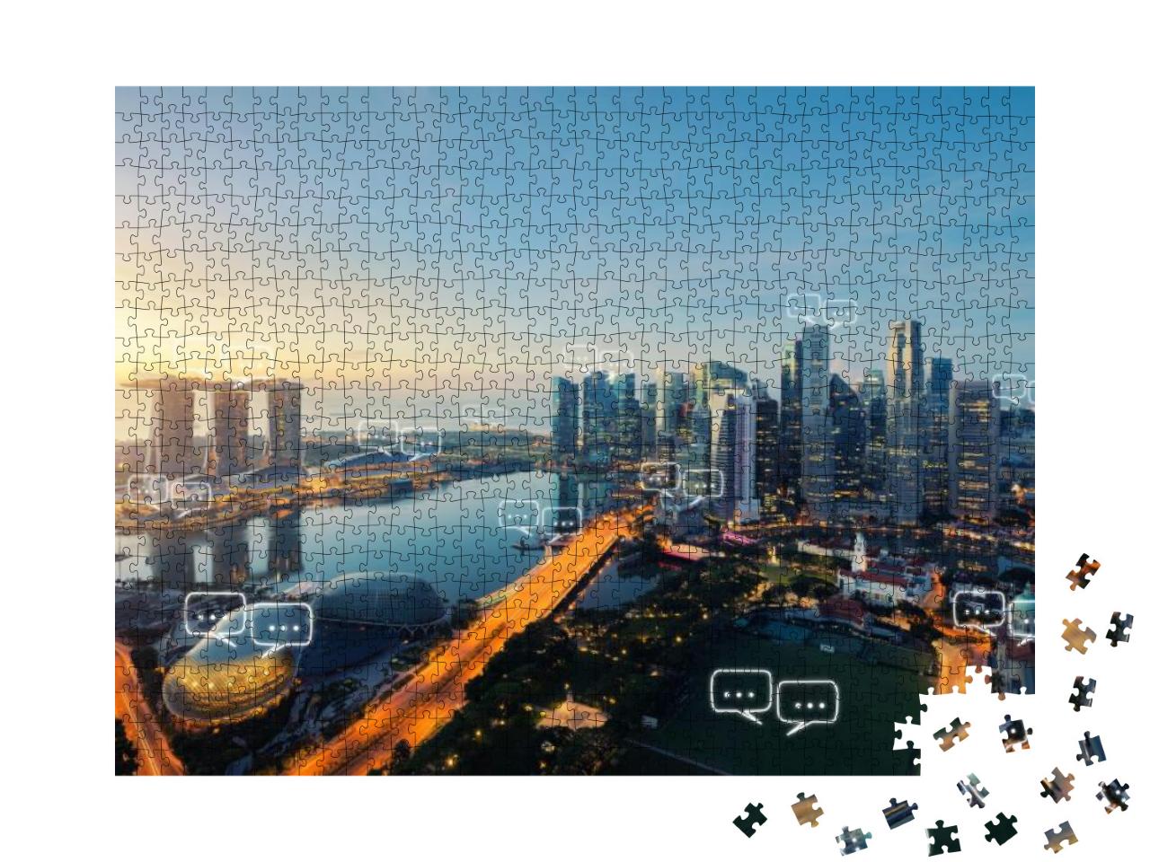 Puzzle 1000 Teile „Real-Illustration: Kommunikation in Singapur“